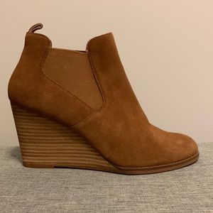 Calston Waterproof Brown Suede Wedge Ankle Booties